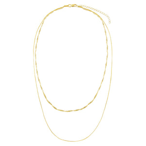  Double Chain Singapore X Snake Necklace - Adina Eden's Jewels