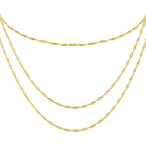 Gold Singapore Chain Necklace Combo Set - Adina Eden's Jewels