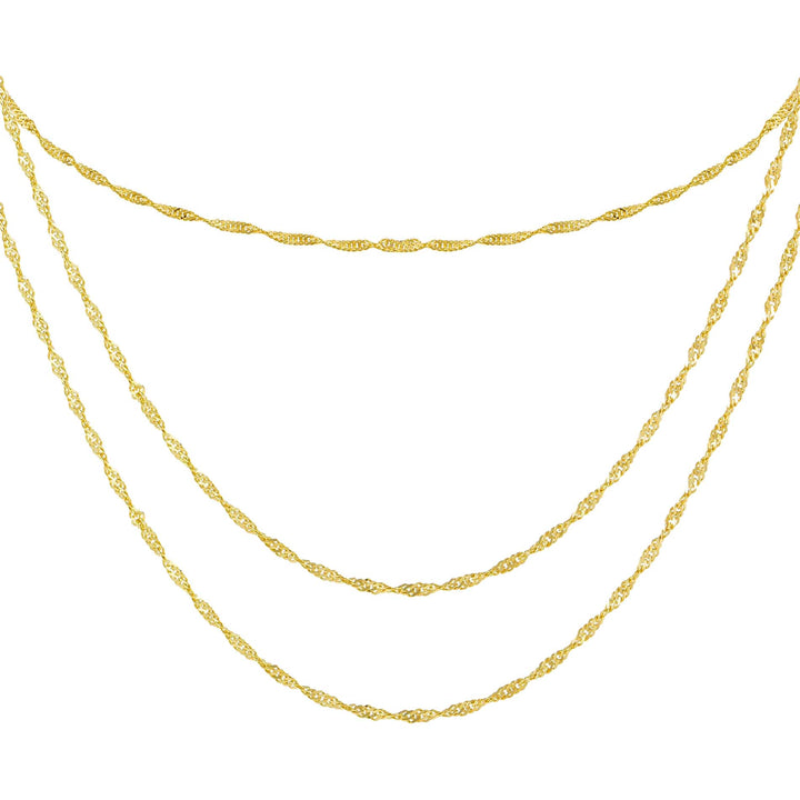 Gold Singapore Chain Necklace Combo Set - Adina Eden's Jewels