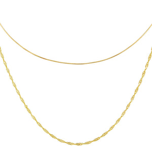 Gold Snake X Singapore Chain Necklace Combo Set - Adina Eden's Jewels
