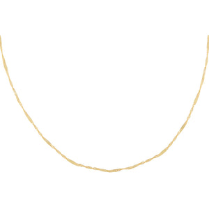 14K Gold Wide Bar x Singapore Chain Necklace 14K - Adina Eden's Jewels