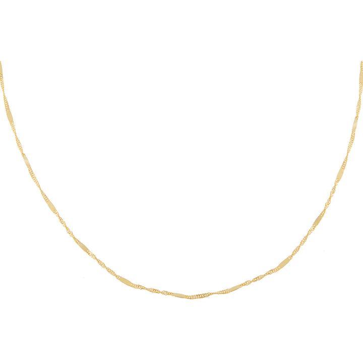  Solid Bar X Singapore Chain Necklace 14K - Adina Eden's Jewels
