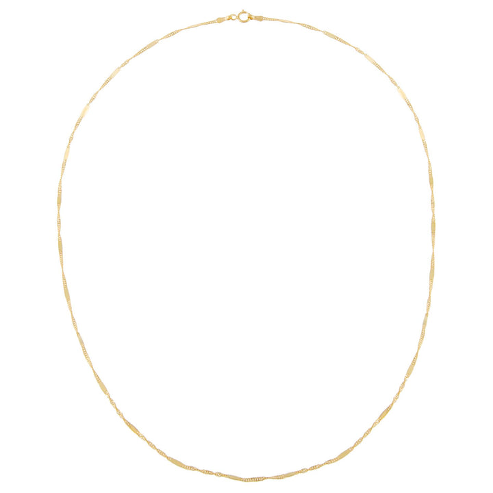  Wide Bar x Singapore Chain Necklace 14K - Adina Eden's Jewels