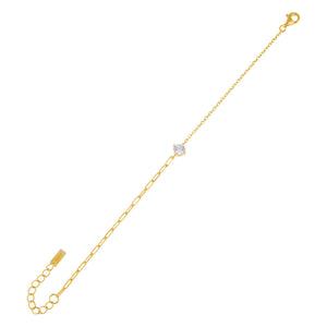 Gold CZ Round Stone Bracelet - Adina Eden's Jewels