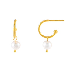 Pearl White Pearl Hoop Earring - Adina Eden's Jewels