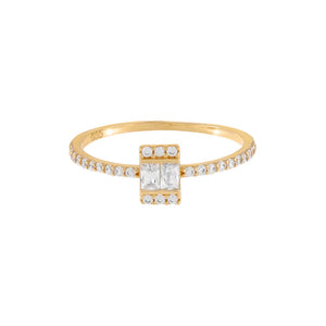  Thin CZ Baguette Ring 14K - Adina Eden's Jewels