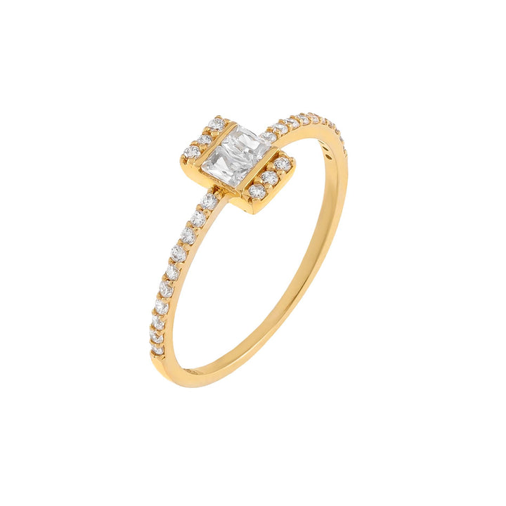 14K Gold / 8 Thin CZ Baguette Ring 14K - Adina Eden's Jewels