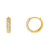 Gold / 10 MM Pavé Thin Huggie Earring - Adina Eden's Jewels