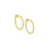 Gold / 16 MM Pavé Round Hoop Earring - Adina Eden's Jewels