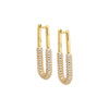 Gold / 25MM Solid Pavé Oval Shape Huggie Earring - Adina Eden's Jewels