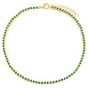  CZ Bezel Anklet - Adina Eden's Jewels