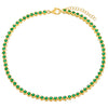 Emerald Green / 3 MM CZ Bezel Anklet - Adina Eden's Jewels