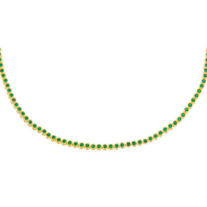 Emerald Green / 2 MM CZ Bezel Choker - Adina Eden's Jewels
