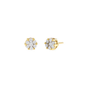 Gold / 5 MM Crystal Flower Stud Earring - Adina Eden's Jewels