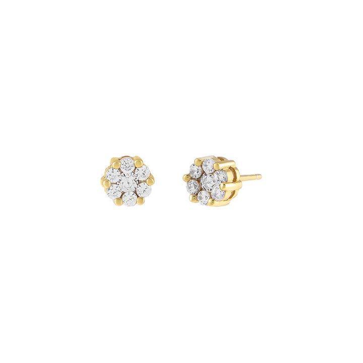 Gold / 5 MM Crystal Flower Stud Earring - Adina Eden's Jewels