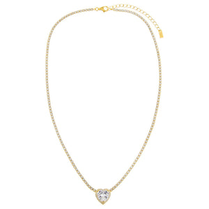  CZ Colored Heart Tennis Necklace - Adina Eden's Jewels