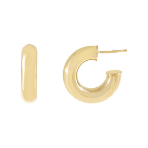 Gold Thick Tube Hoop Earring - Adina Eden's Jewels