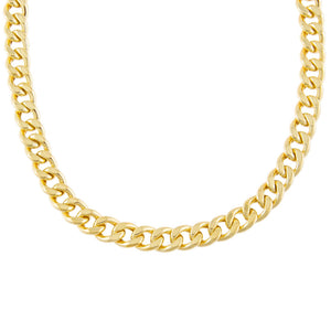 Gold Medium Miami Curb Link Necklace - Adina Eden's Jewels