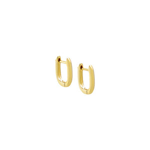 Gold / Pair / 12MM Solid Thin U-Shape Huggie Earring - Adina Eden's Jewels