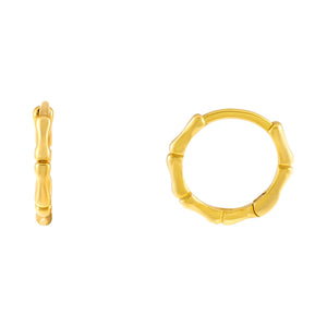 Gold Bamboo Huggie Earring - Adina Eden's Jewels