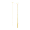 Gold / 8MM / Pair Solid Bar Threaded Chain Drop Earring - Adina Eden's Jewels