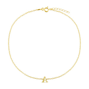 Gold / A Uppercase Initial Anklet - Adina Eden's Jewels