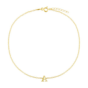 Gold / A Uppercase Initial Anklet - Adina Eden's Jewels