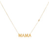 14K Gold Diamond Bezel Solid Mama Nameplate Necklace 14K - Adina Eden's Jewels