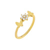 Gold Butterflies X CZ Flower Ring - Adina Eden's Jewels