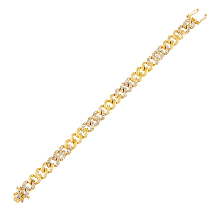 Gold Pavé Chain Link Bracelet - Adina Eden's Jewels