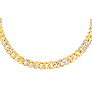 Gold Pavé Chain Link Choker - Adina Eden's Jewels