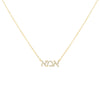 Gold Pavé Hebrew Mom Nameplate Necklace - Adina Eden's Jewels