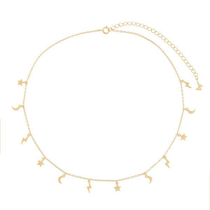  Solid Celestial Dangling Charm Choker - Adina Eden's Jewels