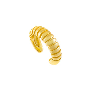 Gold Solid Ribbed Dome Ear Cuff - Adina Eden's Jewels