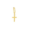Gold / Single Solid Dangling Cross Huggie Earring - Adina Eden's Jewels