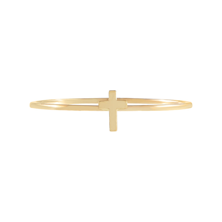  Mini Cross Ring 14K - Adina Eden's Jewels
