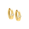 Gold / 2MM Bezel Solitaire Huggie Earring - Adina Eden's Jewels