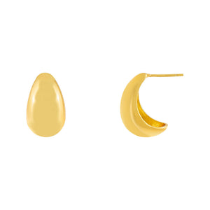 Gold Half Dome Hoop Earring - Adina Eden's Jewels