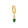 Emerald Green / Single Colored Dangling Marquise Bezel Huggie Earring - Adina Eden's Jewels