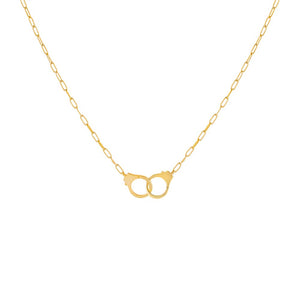 Gold Handcuff Link Necklace - Adina Eden's Jewels