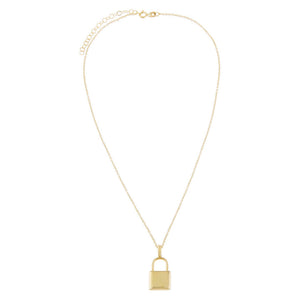  Engravable Lock Pendant Necklace - Adina Eden's Jewels