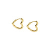 Gold / 12MM Solid Open Heart Huggie Earring - Adina Eden's Jewels