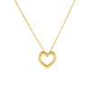 Gold Solid Hollow Open Heart Link Necklace - Adina Eden's Jewels