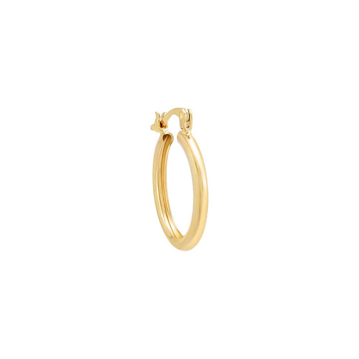 Gold / 20MM / Single Thin Solid Tube Huggie Earring - Adina Eden's Jewels