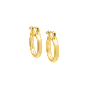 Gold / 16 MM Thin Tube Hoop Earring - Adina Eden's Jewels