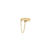 14K Gold / Right Solid Dangling Chain Huggie Earring 14K - Adina Eden's Jewels