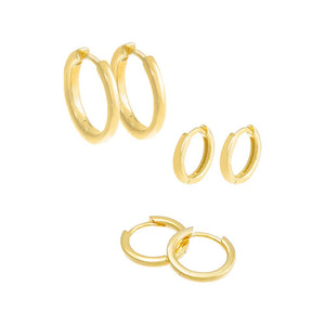  Triple Hoop Earring Combo Set - Adina Eden's Jewels