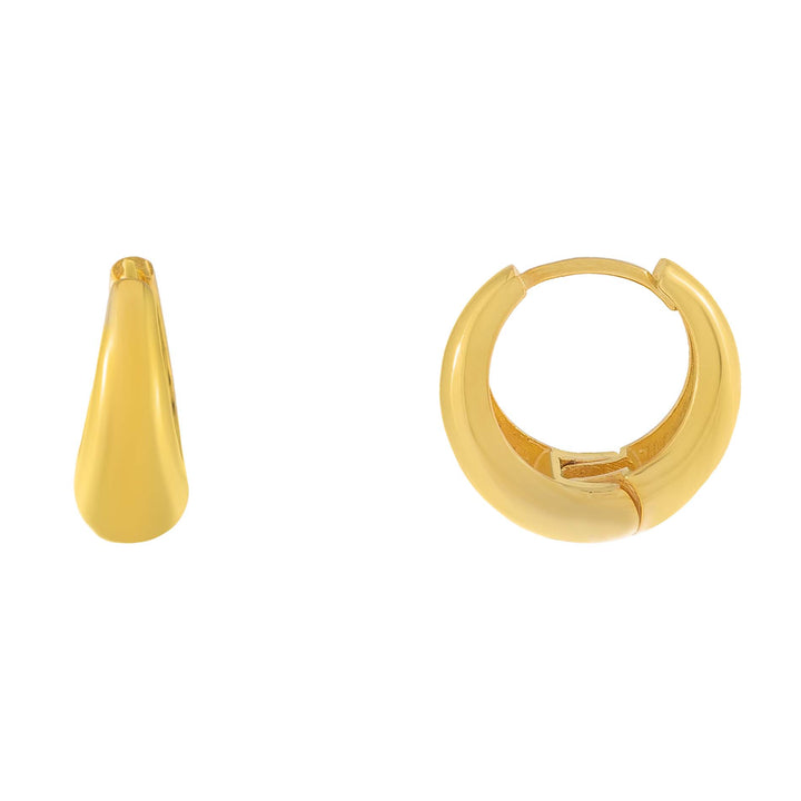 Gold Wide Solid Huggie Earring - Adina Eden's Jewels