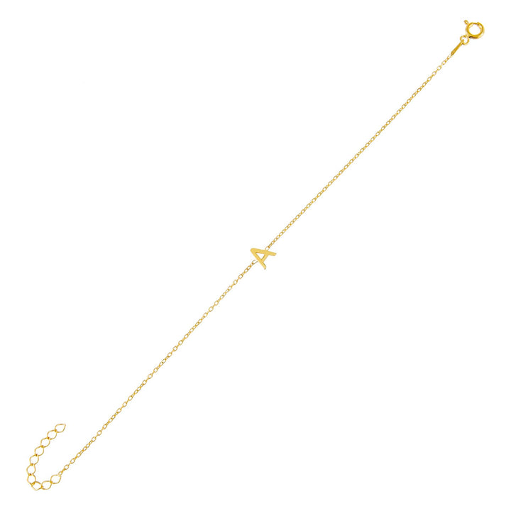 Gold / A Solid Uppercase Initial Bracelet - Adina Eden's Jewels