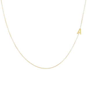 Gold / A Solid Sideways Initial Necklace - Adina Eden's Jewels